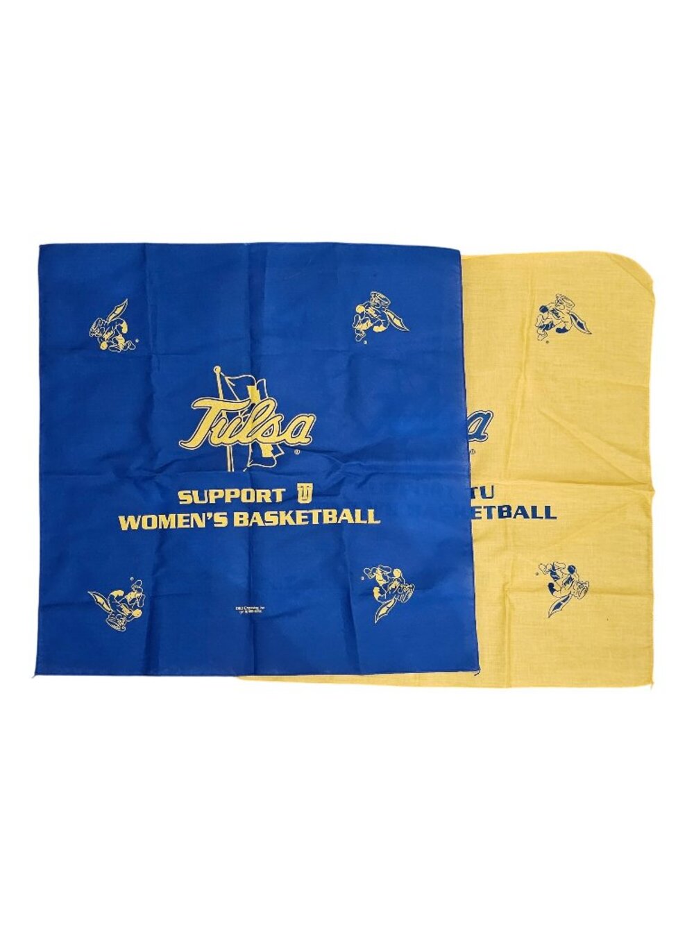 Tulsa Womens Basketball Bandanas Set Of 2 Blue Yellow Sports Memorabilia